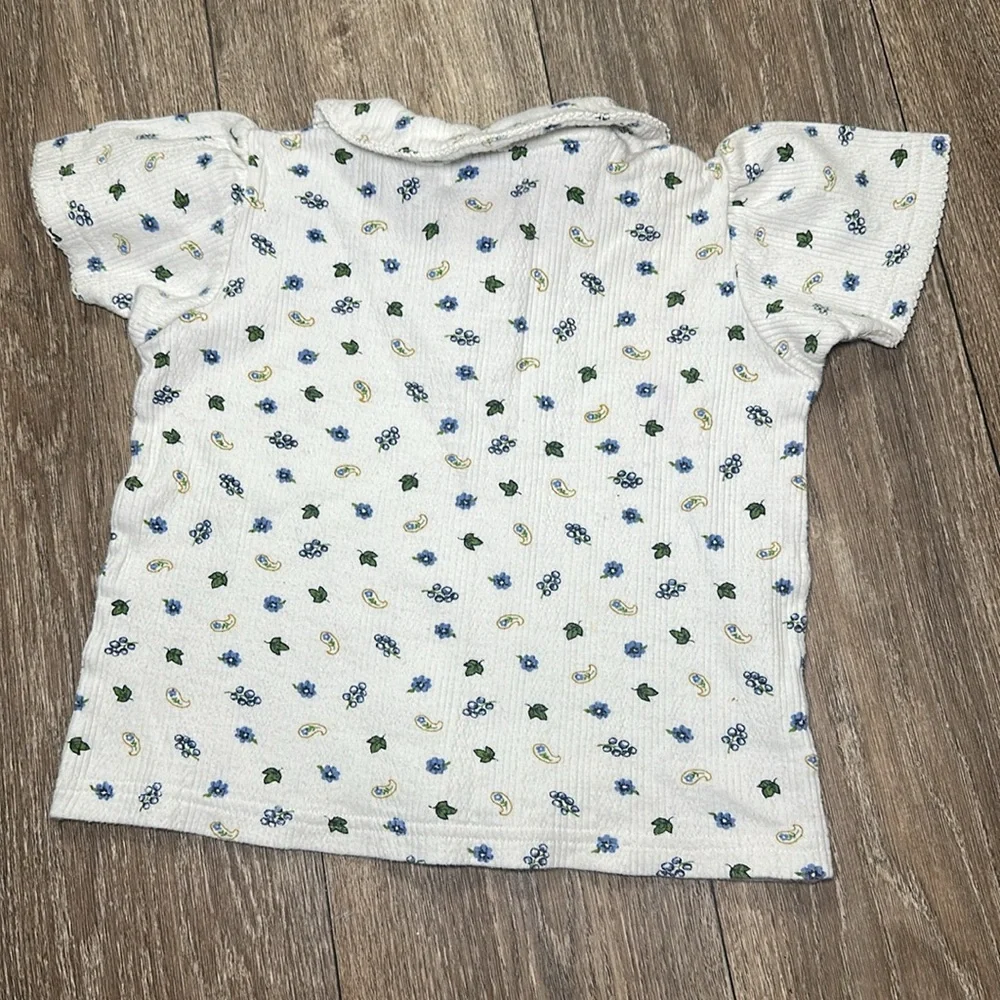 McKids McDonalds vintage White Floral Shirt